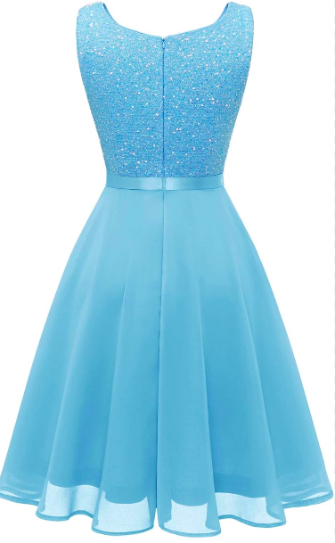 Dressystar Sequin Sparkly Dress V Neck