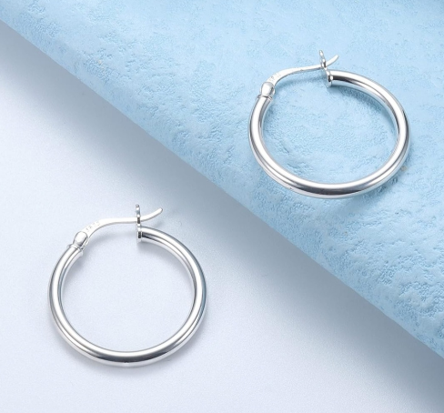 Sterling Silver Hoop Earrings 4 mm