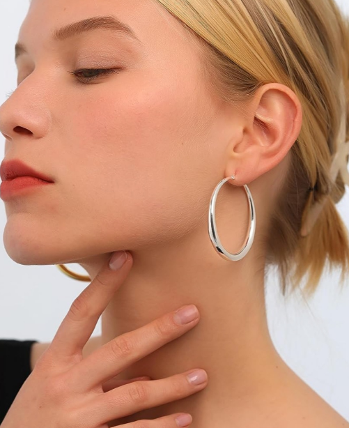 Sterling Silver Hoop Earrings 4 mm