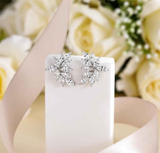 Wedding Earrings With Cubic Zirconia