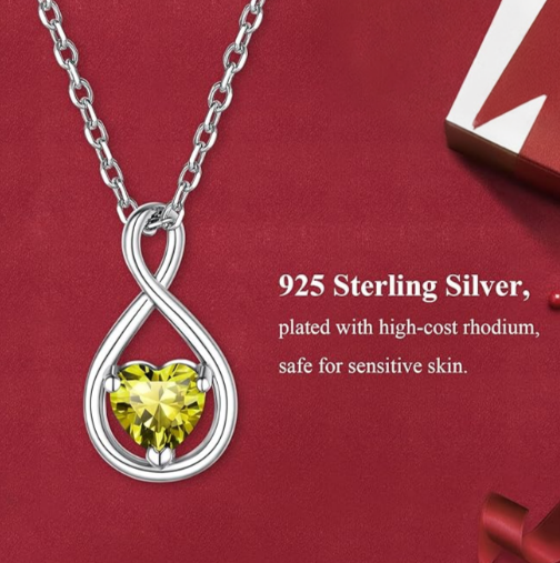 Sterling Silver Infinity Necklace 1.5 mm