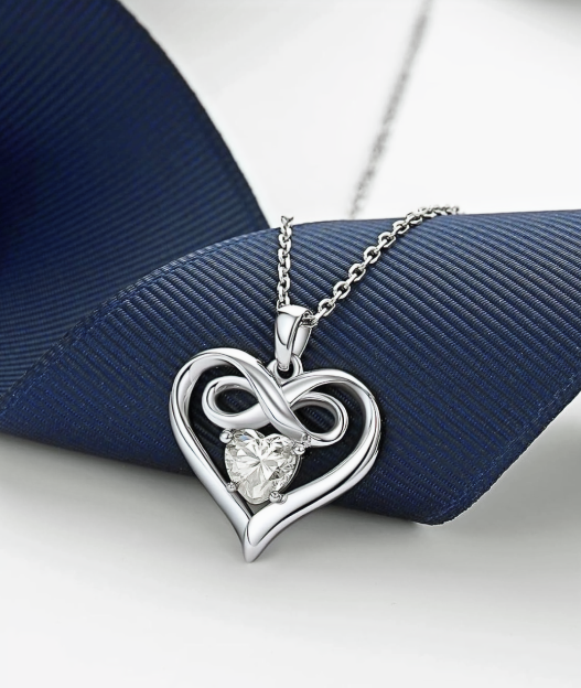 Sterling Silver Infinity Heart 1 mm