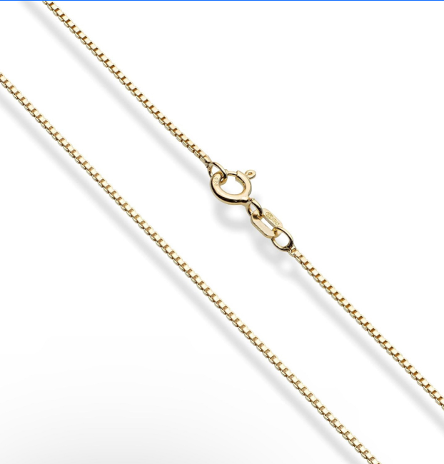18K Gold Plated Sterling Silver Chain 1 mm