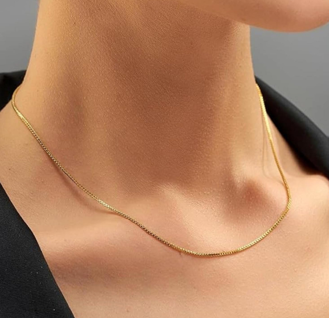 18K Gold Plated Sterling Silver Chain 1 mm