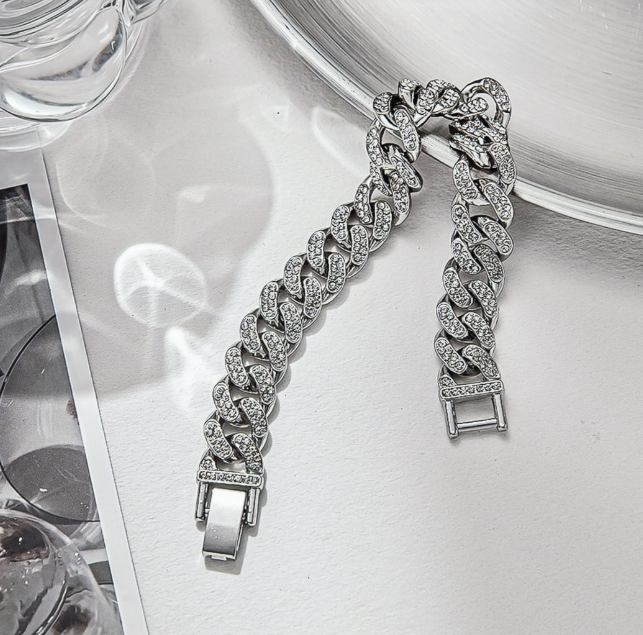 Fashion Set: Sparkling Chain With Bracelet 1.3 cm