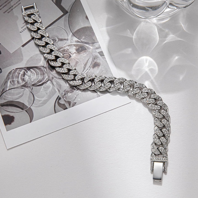 Fashion Set: Sparkling Chain With Bracelet 1.3 cm