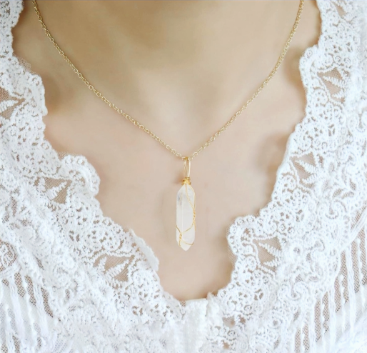 Clear Quarts Crystal Necklace