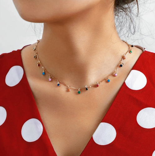Bead Crystal Pendant Necklace