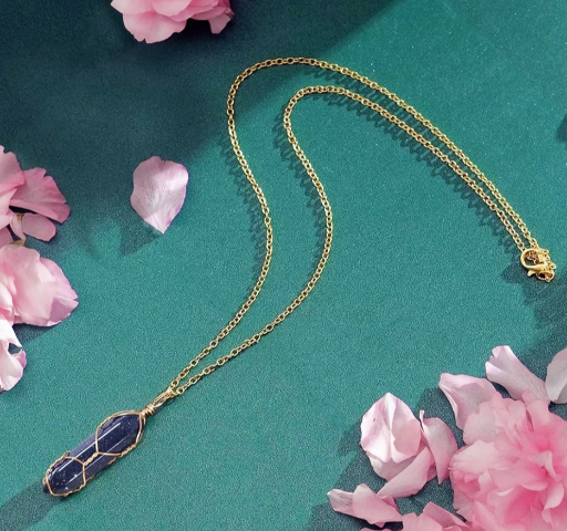 Artificial Blue Sandstone Crystal Pendant