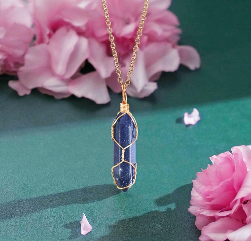 Artificial Blue Sandstone Crystal Pendant