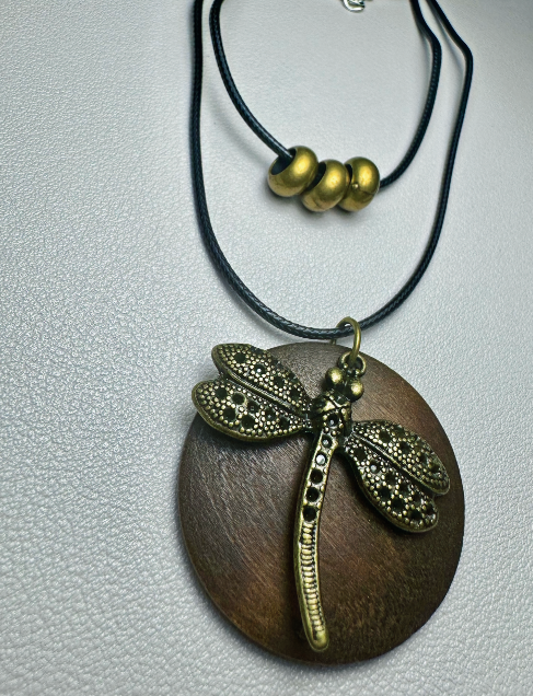Dragonfly Pendant Necklace Hand Made