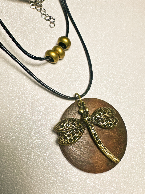 Dragonfly Pendant Necklace Hand Made
