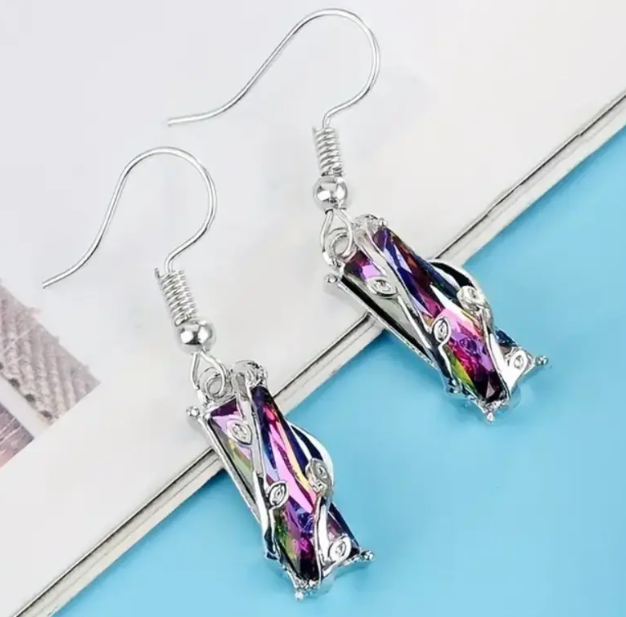 Stunning Colorful Zirconia Dangle Earrings