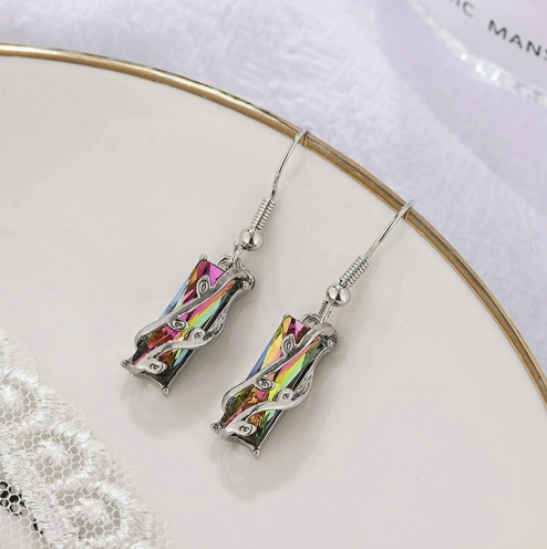 Stunning Colorful Zirconia Dangle Earrings