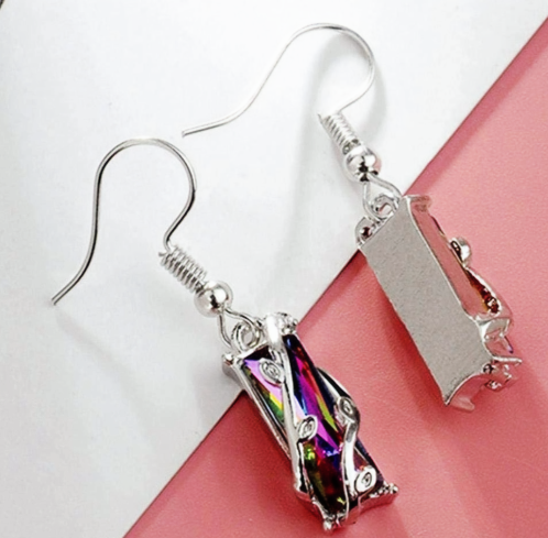 Stunning Colorful Zirconia Dangle Earrings