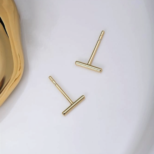 Dainty Small Simple Mini Bar Stud Earrings