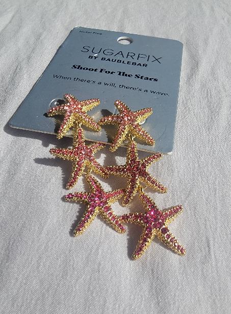 Baublebar 'Shoot For The Stars' Drop Coral Pink Earrings