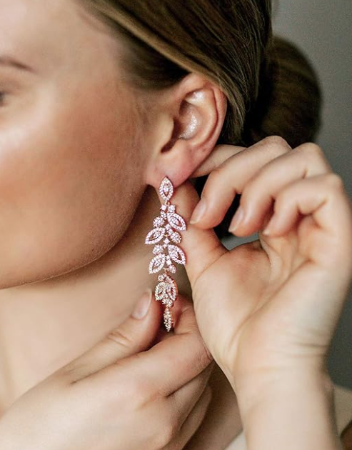 Wedding Crystal Rhinestone Drop Dangle Earrings