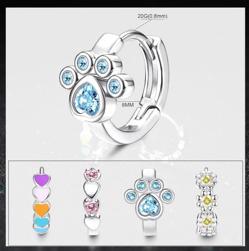 4 Pairs Huggie Hoop Earrings Stainless Steel