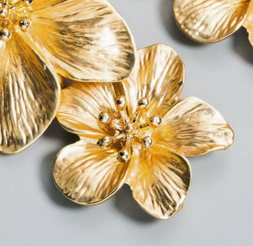 Boho Long Double Daisy Flower Pendant Earrings