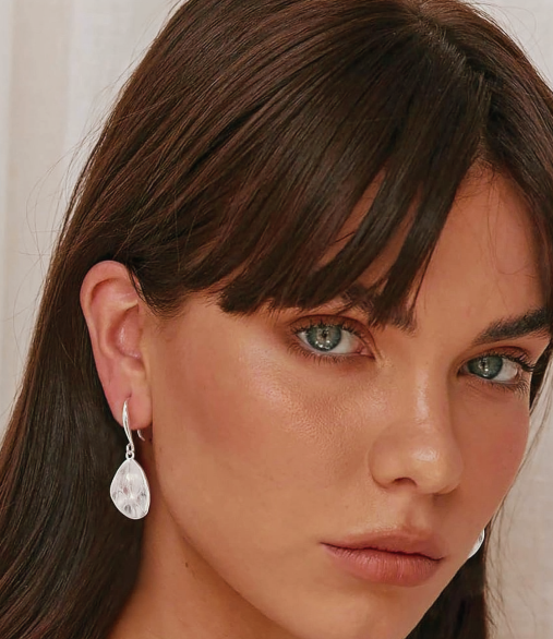 Antique Hammered Disc Drop Earrings Boho Earrings