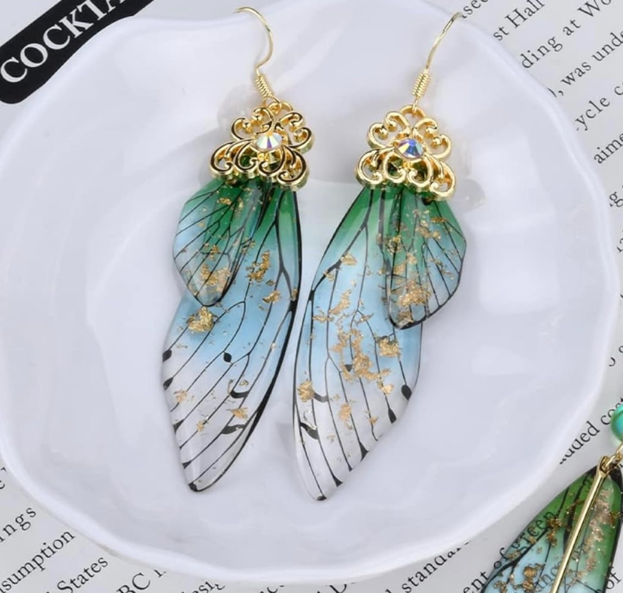 Cicada Wings Drop Earrings