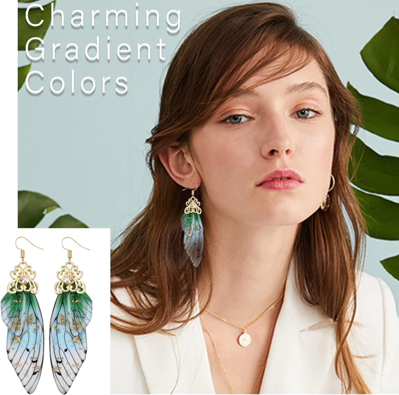 Cicada Wings Drop Earrings