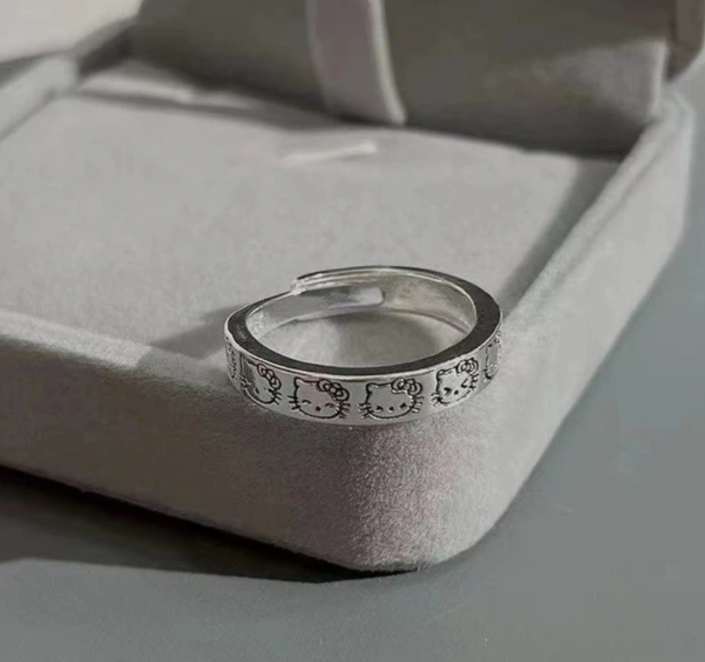 Sanrio Hello Kitty Ring 4 mm Silver Plated Ring