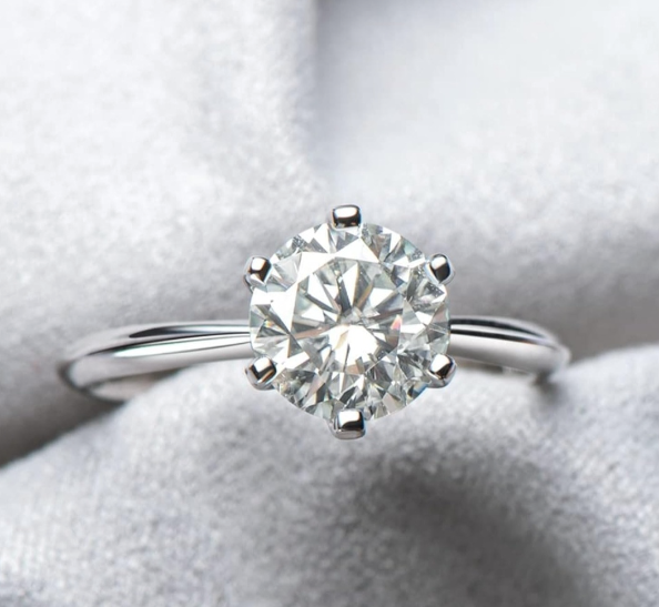 Engagement Sterling Silver S925 with Moissanite Ring