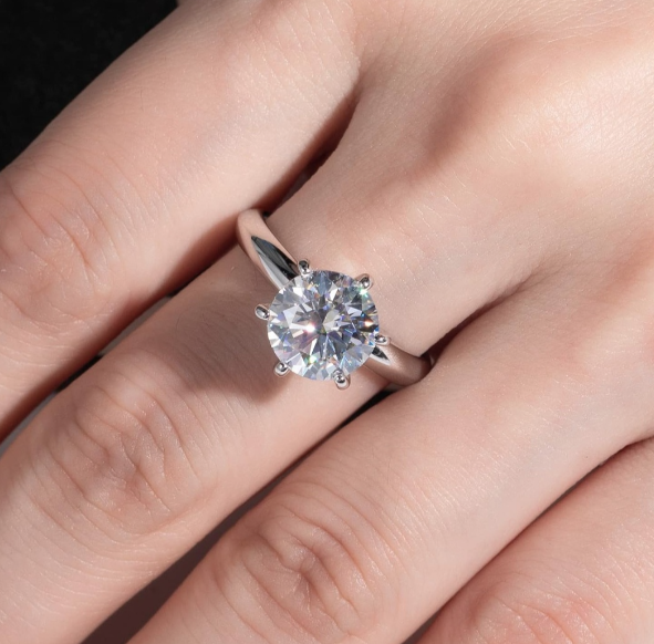 Engagement Sterling Silver S925 with Moissanite Ring