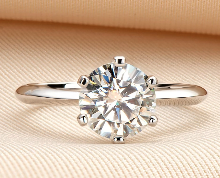 Engagement Sterling Silver S925 with Moissanite Ring