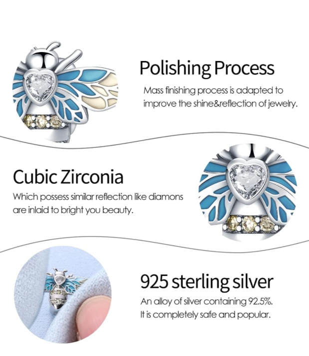 Bee Sterling Silver 925 Charm
