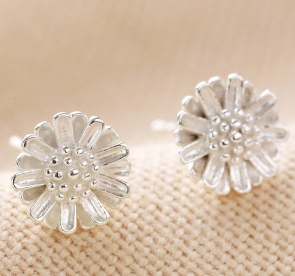 Sterling Silver Stud Flower Earrings