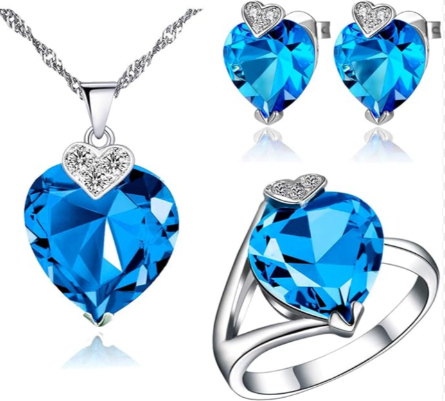 Women's Heart Shape set Silver S 925