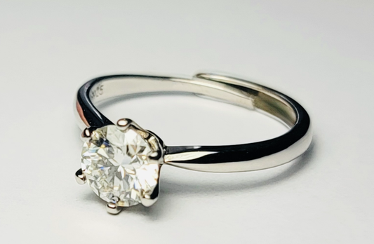 925 Sterling Silver Engagement Rings Round Cut Solitaire Cubic Zirconia