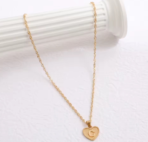 "C" Initial Necklace 14K Gold Plated 2 mm