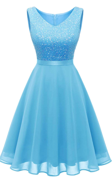 Dressystar Sequin Sparkly Dress V Neck