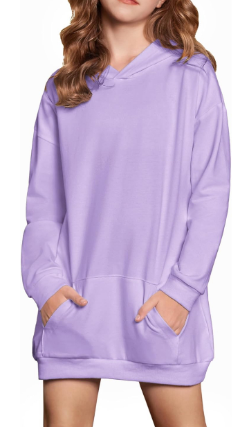Arshiner Girls Hoodies Kids Long Pullover Hooded Sweatshirt with Kangaroo Pocket