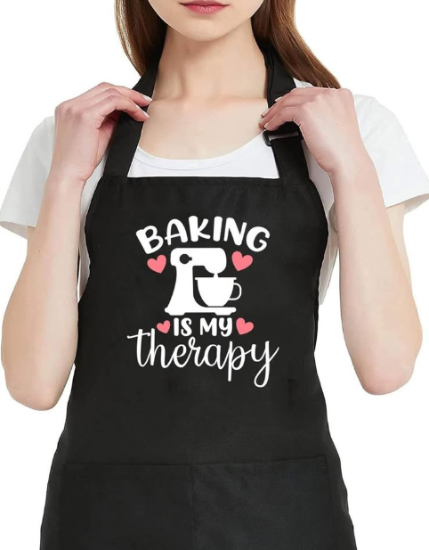 Baking Is My Therapy Aprons for Women with 2 Pocket Baked Waterproof Adjustable