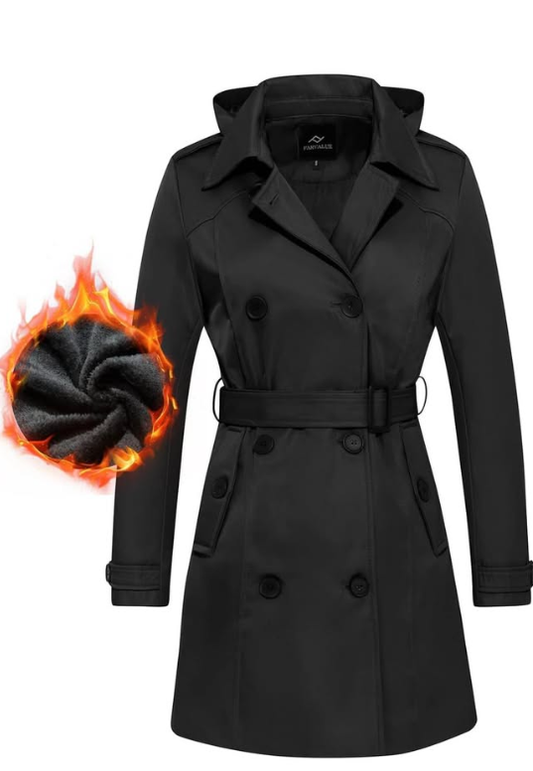 Classic Belted Lapel Overcoat with Remova