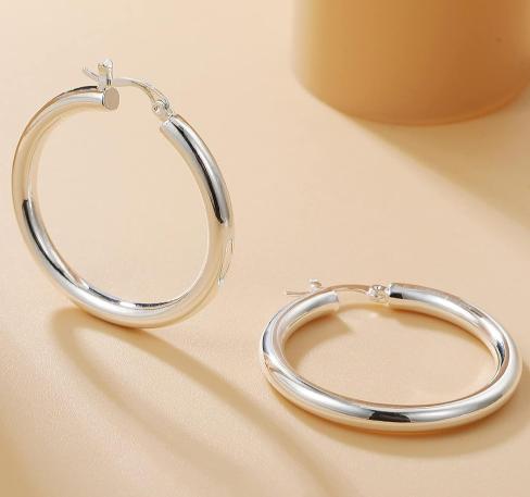 Sterling Silver Hoop Earrings 4 mm