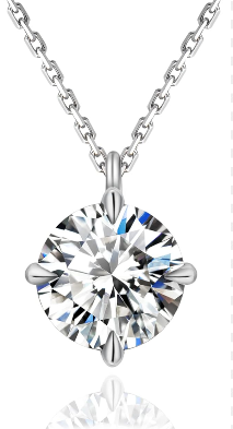 Sterling Silver Necklace With Moissanite