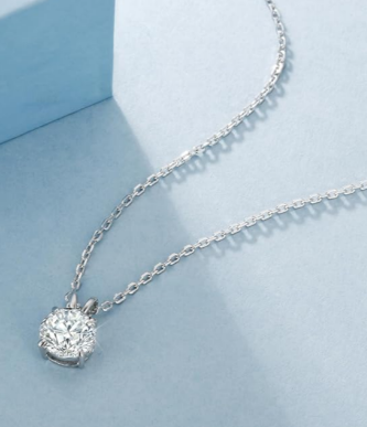 Sterling Silver Necklace With Moissanite