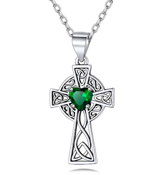 Sterling Silver Vintage Ceiltic Cross Pendant Necklce