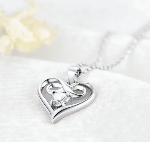 Sterling Silver Infinity Heart 1 mm