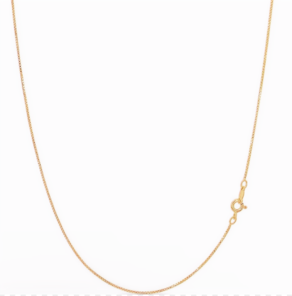 18K Gold Plated Sterling Silver Chain 1 mm