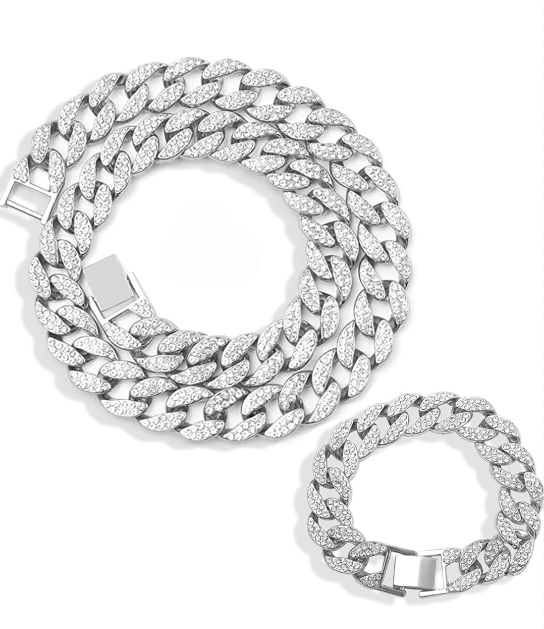 Fashion Set: Sparkling Chain With Bracelet 1.3 cm