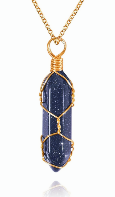 Artificial Blue Sandstone Crystal Pendant