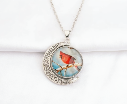 Cardinal Bird Pendant Necklace