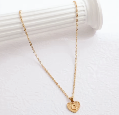 "C" Pendant Necklace 2 mm